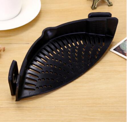 Silicone Clip-on Pot Pan Bowl Funnel Oil Strainer Creative Rice Washing Colander