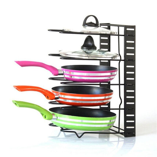 Multi-Layer Extendable Metal Pot Shelf Rack Pan