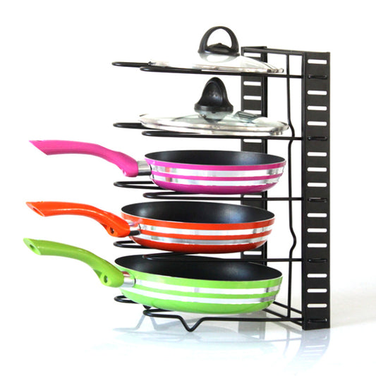 Multi-Layer Extendable Metal Pot Shelf Rack Pan