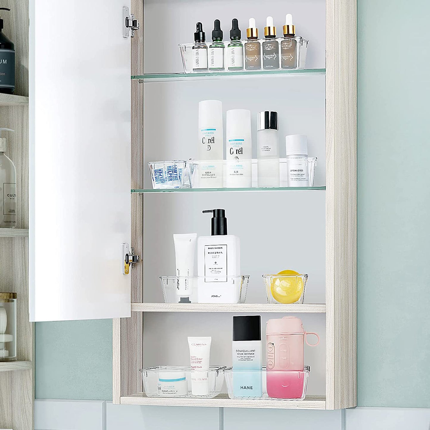 Transparent Plastic Desktop Storage Box Set