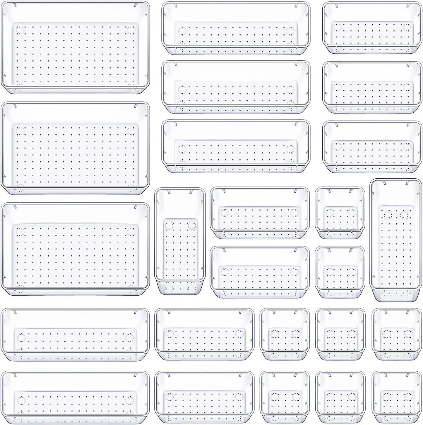 Transparent Plastic Desktop Storage Box Set