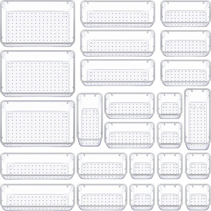 Transparent Plastic Desktop Storage Box Set